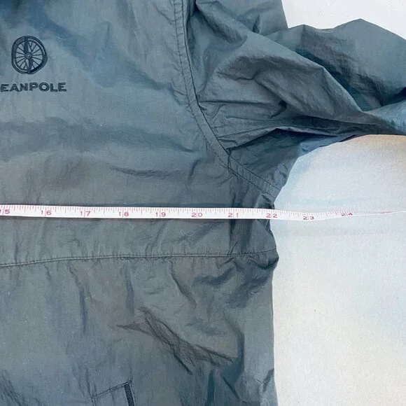 Vintage‎ Beanpole Outdoor Gray Windbreaker with Tuck-away Hood Sz Medium - Picture 10 of 12
